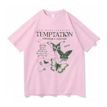 Imagem de Camiseta Txt Solo Temptation k-pop Merch Support Camisetas soltas unissex, rosa, M