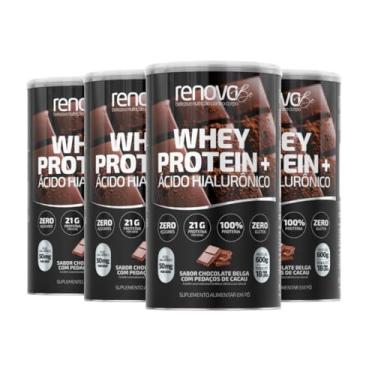 Imagem de Whey Protein Renova Be + Ácido Hialurônico Loja Oficial 4 unid (CHOCOLATE)