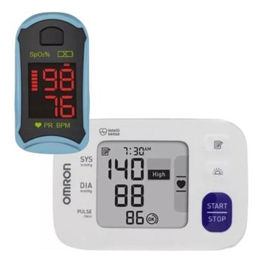 Imagem de Kit Aparelho De Medir Pressão Omron + Oximetro De Dedo Gtech