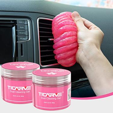 Imagem de TICARVE 2 pacotes de gel de limpeza de carro Putty Car Clean Putty Gel Auto Tools limpador de interior de carro limpador de carro slime carro asssecories teclado limpador rosa (320 g/11,2 oz)