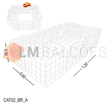 Imagem de Cercadinho Aramado Branco com Teto Para Pet - 1,20 X 0,30 X 0,60m - LM
