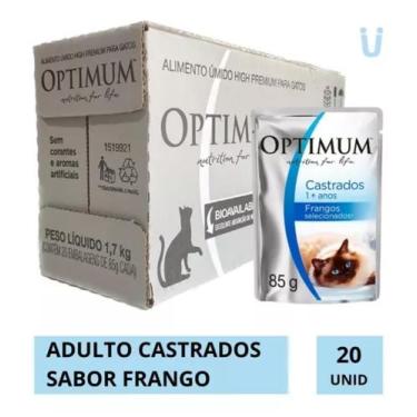 Imagem de Sachê Optimum Gatos Castrados Frango 85g 20un Alimento Úmido - purina