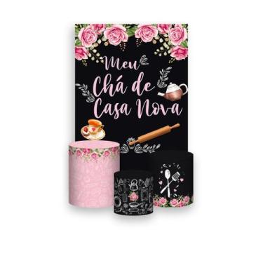 Imagem de Painel De Festa Vertical 1,50 x 2,20 + Trio De Capas Cilindro - Chalkb