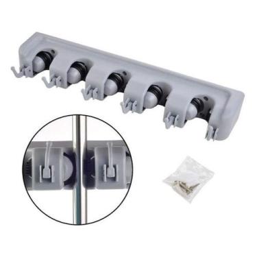 Imagem de Suporte Organizador Vassouras pá rodo 6 Posições Porta ganchos - ZEM