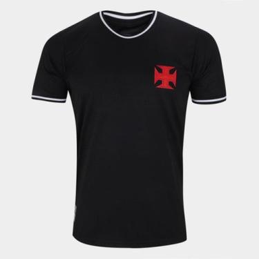 Imagem de Camisa Vasco RetrôMania Jacquard Masculina, Preto, G