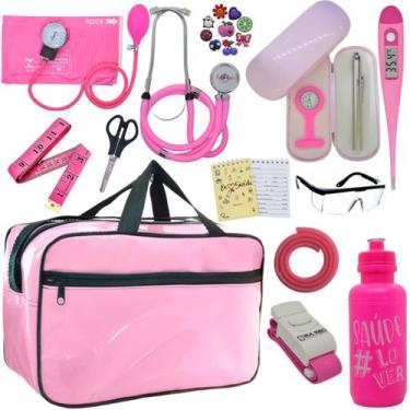 Imagem de Kit Bolsa Cores Aparelho de Pressao Esfigmomanometro Estetoscópio - P.