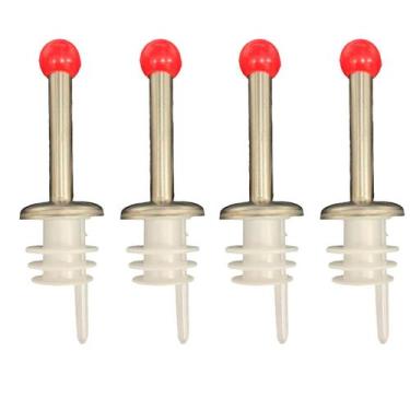 Imagem de Kit 4 Bico Dosador Inox E Pvc Rolha Para Garrafas - Ke Home