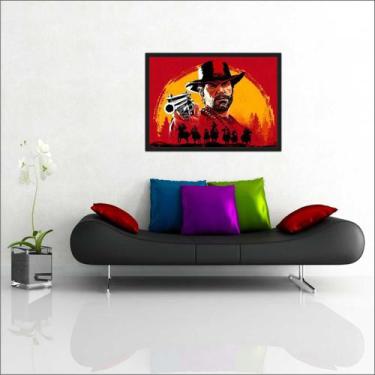 Imagem de Quadro Decorativo Game Jogos Red Dead Redemption Decorações Com Moldur