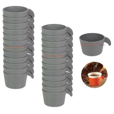Imagem de Conjunto Copete 24 Porta Copos Descartavel Cantinho Cafe Plastico Cinz