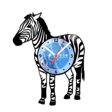 Imagem de Relógio De Parede Disco Vinil Animais - Zebra - VAN-122 - Modernarte