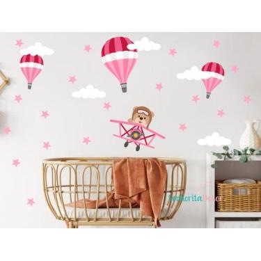 Imagem de Adesivo De Parede Quarto Menino Principe Urso Aviador Azul - senhorita
