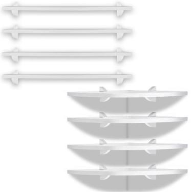 Imagem de Kit 4 Prateleiras Nicho 60x15 + 4 De Canto Flutuante 35x35  - Isabel C