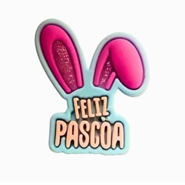 Imagem de Kit 50 Peças aplique Emborrachado Orelha Coelho Feliz Páscoa - RAE, Ve