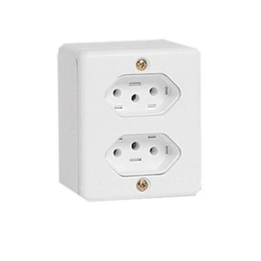 Imagem de Tomada Externa Dupla Caixa Sistema X Sobrepor 10A - Ilumi