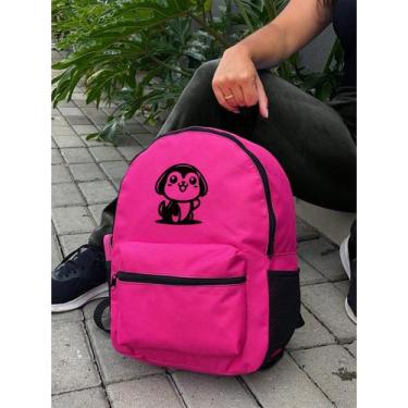 Imagem de Mochila Small CACHORRO FELIZ Bolsa Escolar Trabalho Viagem Mala Faculd