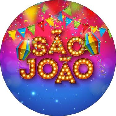 Imagem de Painel De Festa Redondo 1,50x1,50 - Festa Junina Bandeirolas 027 - Via