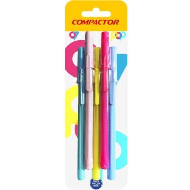 Imagem de Caneta Esferográfica POP 0,7 Azul Blister com 05 - Compactor