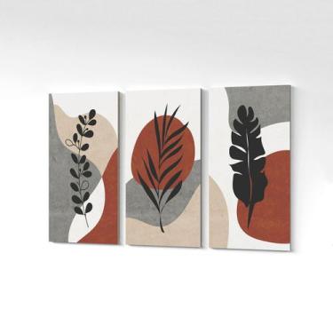 Imagem de Quadro MDF Minimalista Plantas Folhas Colorido 90x60cm - PlimShop