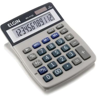 Imagem de Calculadora de Mesa 12 Dígitos Visor LCD SOLAR/BATERIA - ELGIN