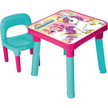 Imagem de Mesinha e Cadeira Unicórnio - Mesa com Cadeira Infantil - Monte Libano