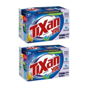 Imagem de Sabão em pó lava roupas Tixan Ypê Primavera 1,6kg - Kit com 02 caixas