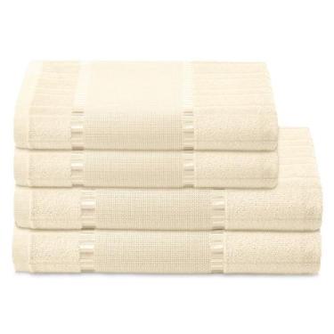 Imagem de Kit Jogo de Toalhas Para Bordar Dohler 4 Peças Banho e Rosto Bella Bar