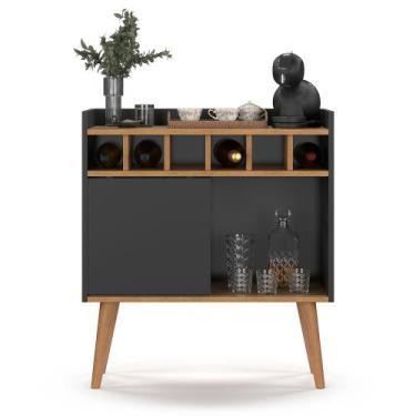 Imagem de Aparador Pequeno Retrô com Adega e Porta Design Moderno Cantinho Sala 