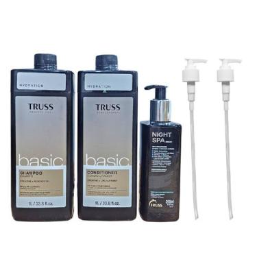 Imagem de Kit Truss Basic - Shampoo 1L + Condicionador 1L + Night Spa 250ml + Vá