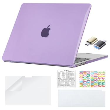 Imagem de COATIT Capa para MacBook Air 13 polegadas 2025 2024 2023 2022 M4 A3240 M3 A3113 M2 A2681, capa rígida e capa de teclado, película de tela, adesivos e adaptador tipo-c para MacBook Air 13,6 polegadas,