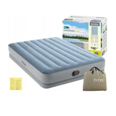 Imagem de Colchão Inflável Casal Intex Queen Dura Beam Plus com Bomba de Inflar 