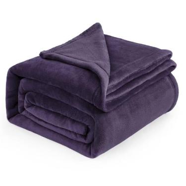 Imagem de Cobertor Bedsure King Size em Fleece Roxo - 274x229cm - Microfibra