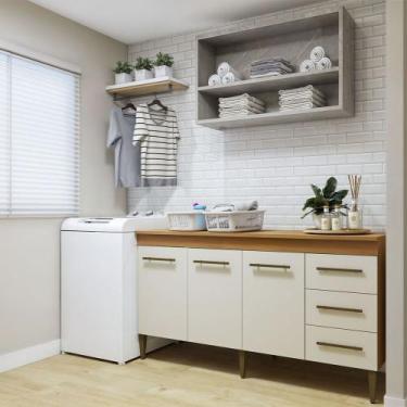Imagem de Lavanderia Modulada Nova Iguaçu Balcão 3 Portas e 3 Gavetas Kaiki Móve