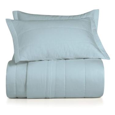 Imagem de Jogo de Colcha King 3 Peças Altenburg Algodão Lux 200 Fios Azul Etienn