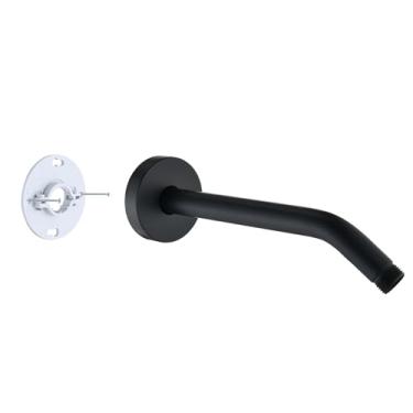 Imagem de RAINREVIVE Braço de chuveiro de 25 cm com flange e suporte estabilizador, braço de tubo de chuveiro montado na parede aço inoxidável 304 para chuveiro fixo e chuveiro de mão, bronze polido a óleo