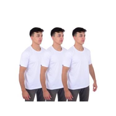 Imagem de Kit 3 camisetas masculinas básicas algodão - Maéli vest, Branco, P