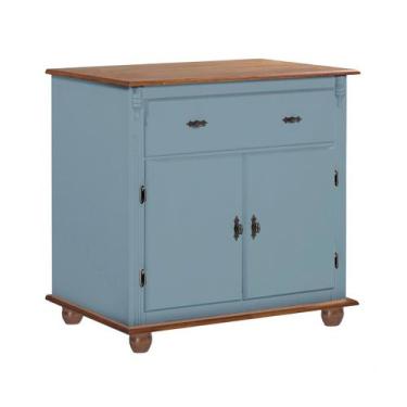 Imagem de Balcão Buffet Florença 2 Portas 1 Gaveta Pés Torneados em Madeira - Ma