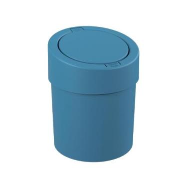 Imagem de Lixeira Press 5 Litros Flora Ocean Reciclado Azul Atlantic - Coza