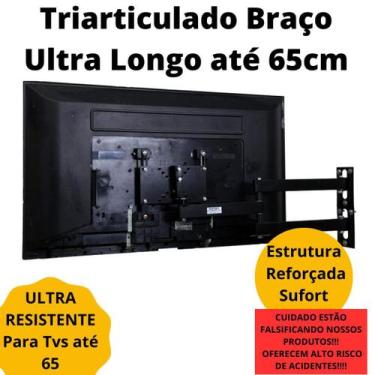 Imagem de Suporte TV Articulado Braço Longo 60 65cm Sufort