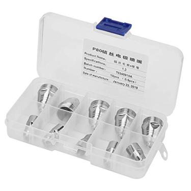 Imagem de Dicas de Bico de Plasma P-80 Eletrodo, 10pcs para Máquina de Corte de Plasma de Ar (Bico de 1,3 mm + eletrodo)