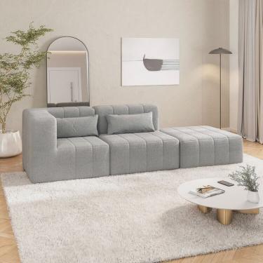 Imagem de Sofá Modular de Canto 01 Canto 01 Poltrona e 01 Puff Easybox Cabecasa Madeiramadeira