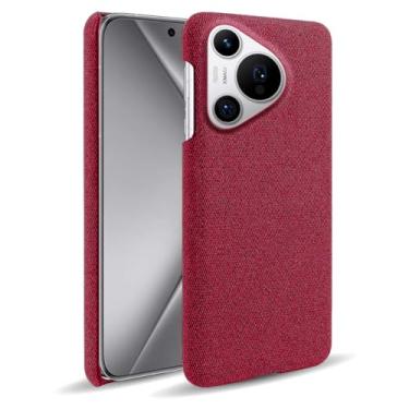 Imagem de Capa para Huawei Pura 70 Pro Plus,Capa desenhada em lona,Case Protetora Ultrafina com Empunhadura Macia,Design em Tecido Antichoque e Antiarranhões-Red