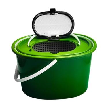 Imagem de Vaveren Recipiente de caçamba de peixe vivo respirável resistência ao desgaste resistente ao corpo de grande capacidade Caixa de peixe Caixa de peixe Oval, Médio