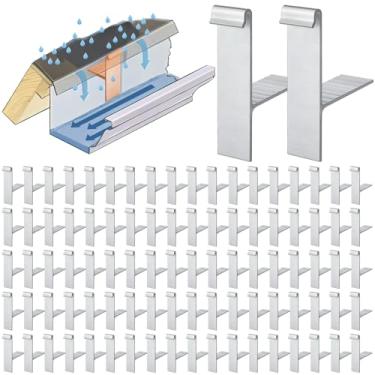 Imagem de Blulu 100 peças de calha de alumínio de 12 cm para calhas estilo K de 12 cm Use para nivelar sua fáscia de 12 cm em aplicação inclinada inclinada, incluindo moldagem de coroa