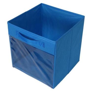 Imagem de Caixa Com Visor Porta Brinquedos Prática - Organibox, Azul