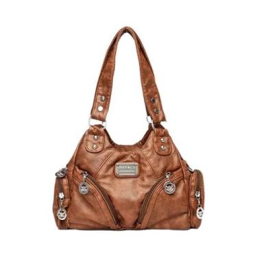 Imagem de Bolsa de Ombro Feminina de Luxo - Grande Capacidade, Multi Bolsos e Es