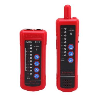 Imagem de Testador de Cabo de Rede Com Fone de Ouvido Ethernet, Ferramenta Ethernet Cable Tester Com Porta RJ45 RJ11, Cat5 Cat6 Line Tracer NCV, Ferramentas de Rede LAN, Vermelho