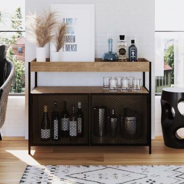 Imagem de Buffet Aparador 100Cm 2 Portas York Artesano Vermont/Preto