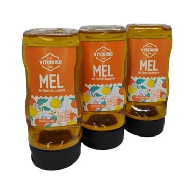 Imagem de Mel de Laranjeira Puro de Abelha 100% Natural - Vitorino kit 03 Bisnaga 280g