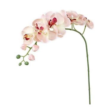 Imagem de Dbvnnsy Haste artificial de orquídea Phalaenopsis, flor de orquídea borboleta de seda de toque real para centro de mesa de casamento, decoração de casa e evento