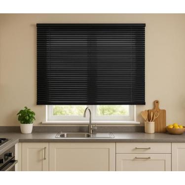 Imagem de Persiana Horizontal PVC 25mm BLOCK 180larg x 160alt Preta - Persiana P